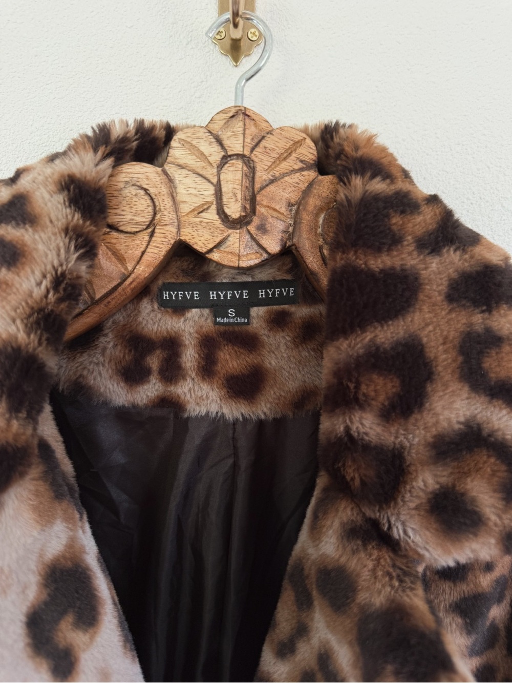 HYFVE Leopard Print Teddy Coat - Brown - Picture 3 of 7
